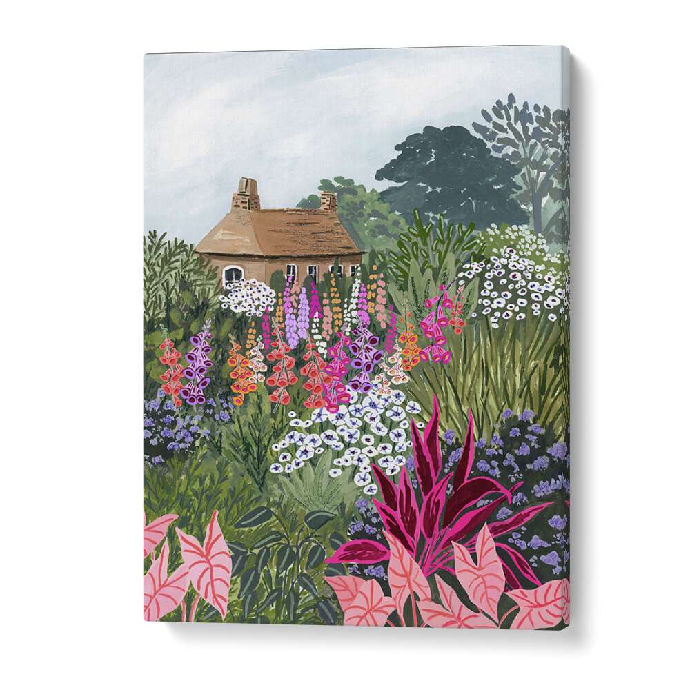 Vibrant "Lush Garden" landscape painting by Sarah Gesek, perfect for enhancing your decor with natural beauty.