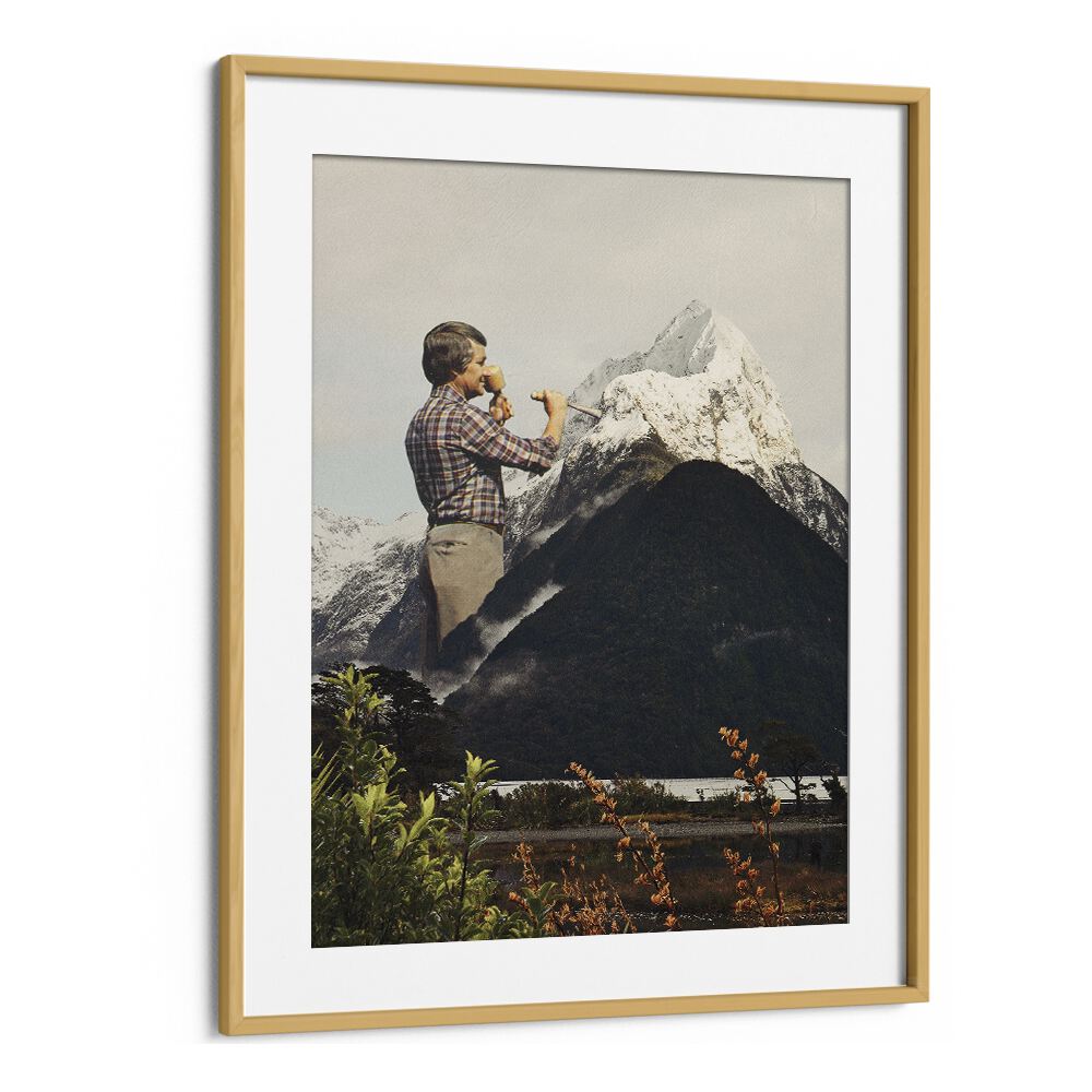 Transform your space with the Majestic Sculpture, Surreal Art Prints featuring a stunning snow mountain scene.