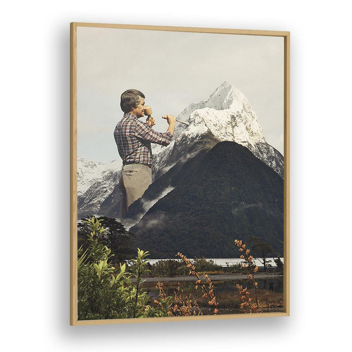 Transform your space with the MAJESTIC SCULPTURE, SURREAL ART PRINTS featuring a surreal snow mountain scene.