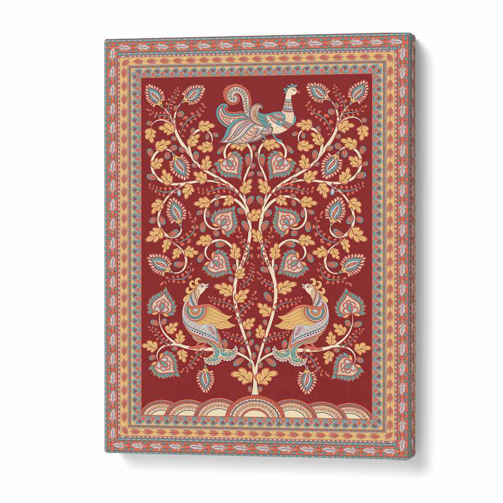 Vibrant MAYUR MANTHAN, INDIAN ART PAINTINGS showcase exquisite Kalamkari craftsmanship and traditional design.