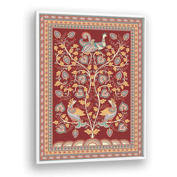 Vibrant MAYUR MANTHAN, INDIAN ART PAINTINGS showcase exquisite Kalamkari craftsmanship with elegant peacock motifs.