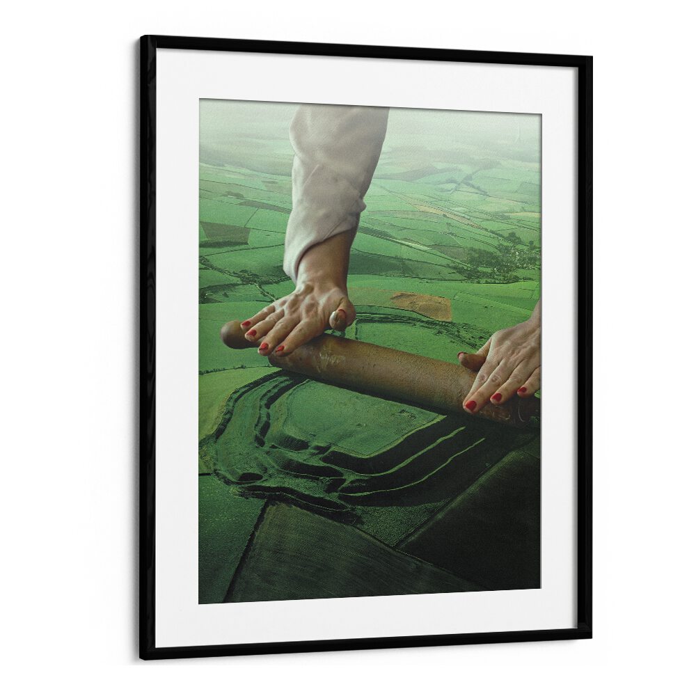 Transform your space with LANDSCAPE ROLLING, SURREAL ART PRINTS by Vertigo Artography, showcasing vibrant green fields.