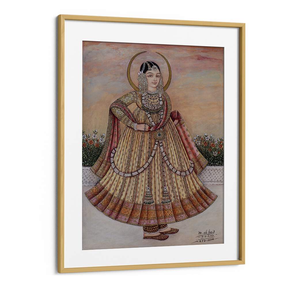 MEHLAKHA BAI CHANDA, INDIAN ART PAINTINGS showcase a graceful woman in traditional attire, perfect for art lovers.