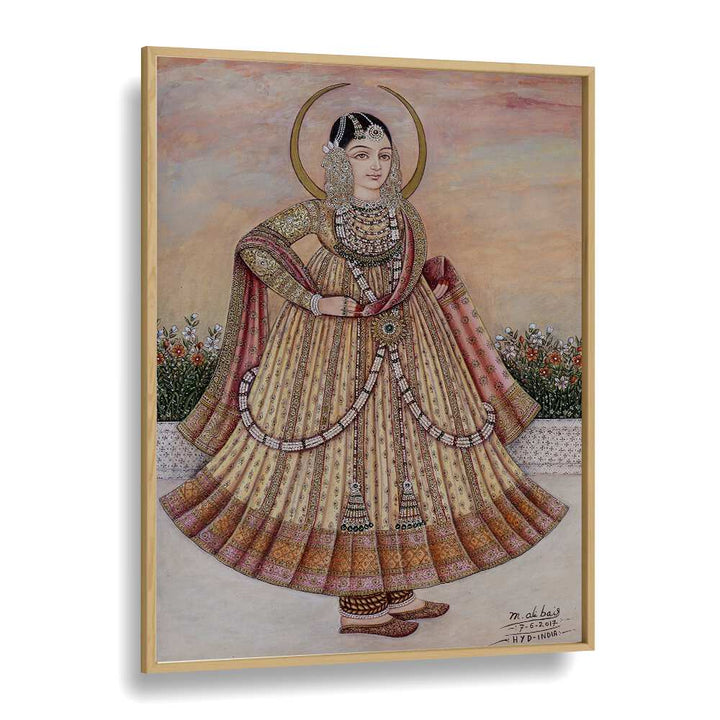 MEHLAKHA BAI CHANDA, INDIAN ART PAINTINGS showcase a graceful Indian woman in traditional attire, celebrating cultural heritage.