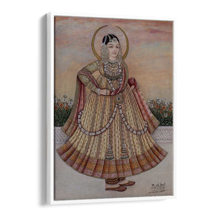 Stunning MEHLAKHA BAI CHANDA, INDIAN ART PAINTINGS showcasing an elegant Indian woman in traditional attire.