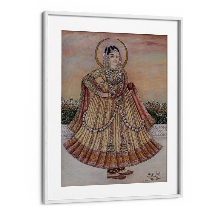 Stunning MEHLAKHA BAI CHANDA, INDIAN ART PAINTINGS, showcasing a graceful woman in traditional attire, perfect for decor.