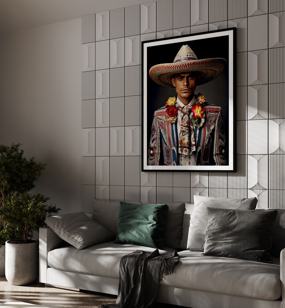 Vibrant artwork from the MEXICAN LIFE XIII, COWBOY collection, showcasing cultural heritage and cowboy spirit.