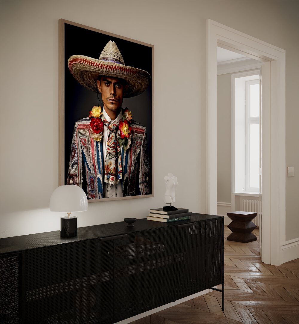 Vibrant artwork showcasing MEXICAN LIFE XIII, COWBOY, celebrating American culture through stunning artistry.