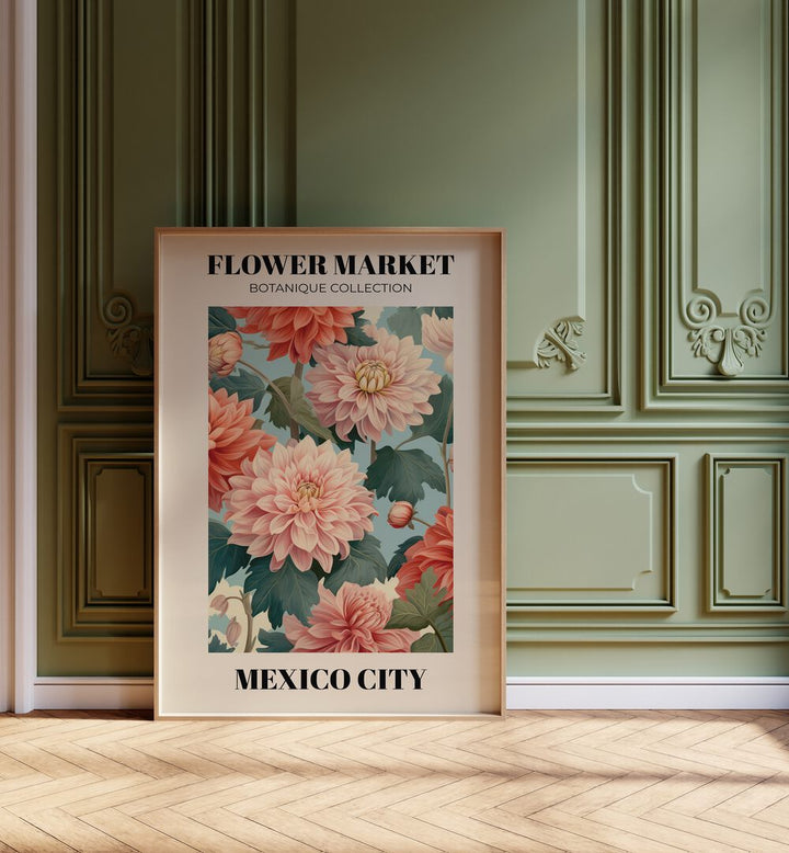 Vibrant MEXICO CITY- FLOWER MARKETO, FLORAL FLOWER PAINTINGS artwork capturing the essence of a bustling flower market.