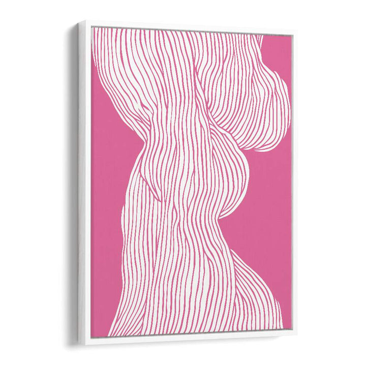 Fibers I (Pink) Fashion art painting Artwork in White Floater Frame