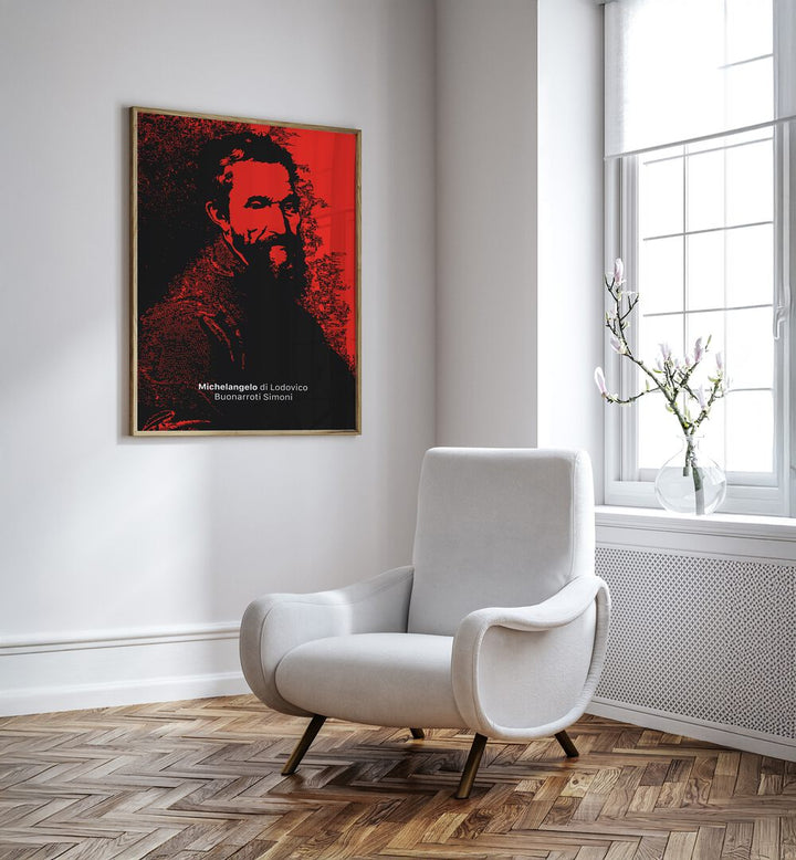 Stylish MICHELANGELO, PORTRAITS artwork in a modern setting, enhancing any space with artistic flair.
