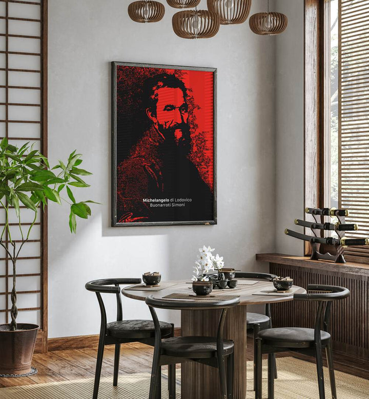 Stylish MICHELANGELO, PORTRAITS artwork enhances modern decor, showcasing innovation and artistry for any space.