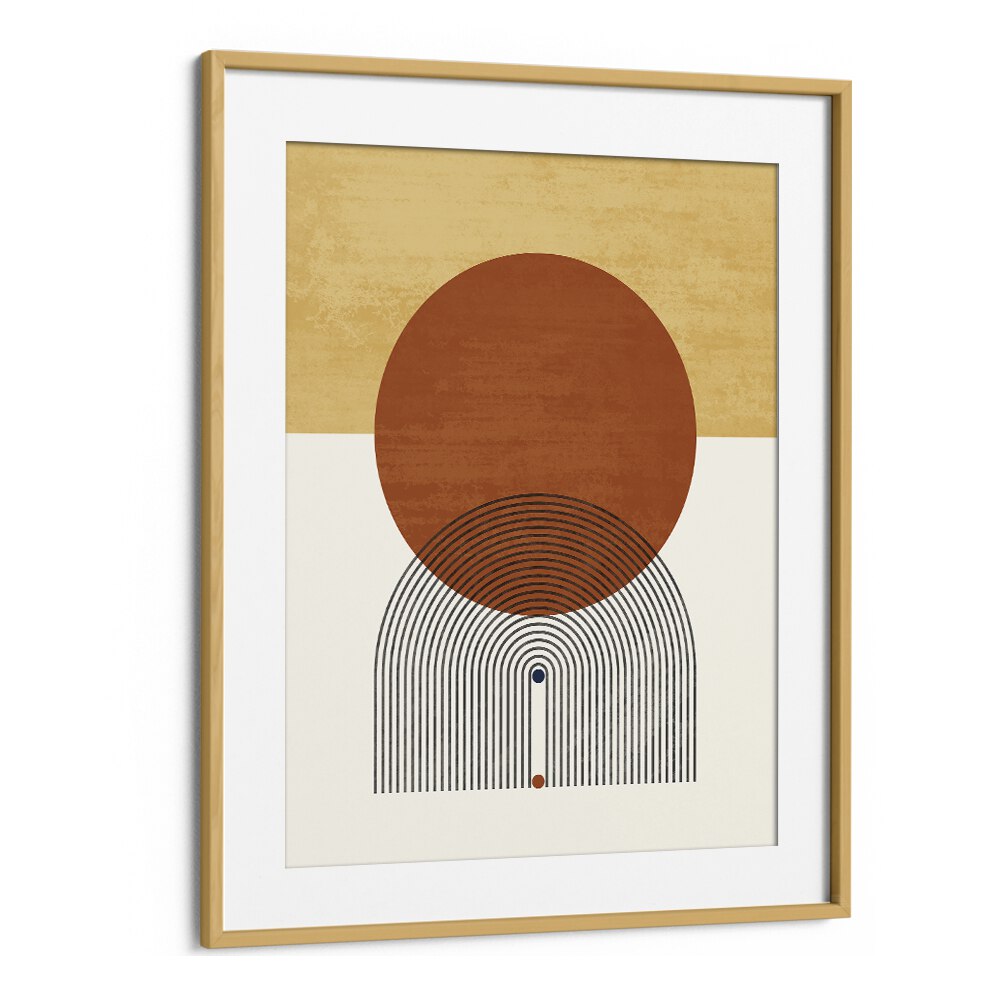 Elevate your space with MINIMALIST CIRCULAR, BOHO ART PRINTS in a chic oak frame, perfect for any decor.