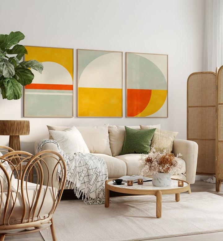 Elevate your decor with the MINIMALIST SUNSET SET , SET OF 3 PAINTINGS, showcasing serene sunset-inspired art.