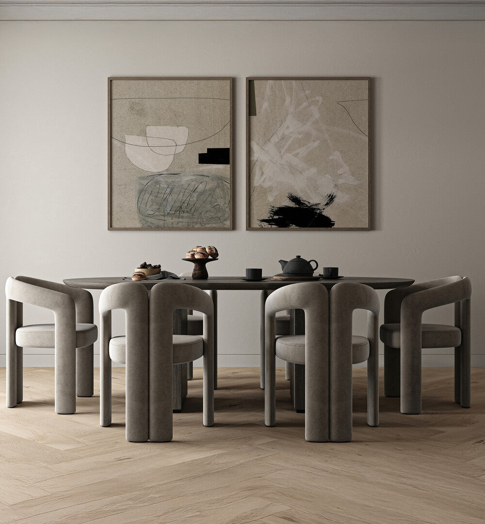 Elevate your space with the MINIMAL MIX ABSTRACT SET, SET OF 2 PAINTINGS, perfect for modern decor and style.