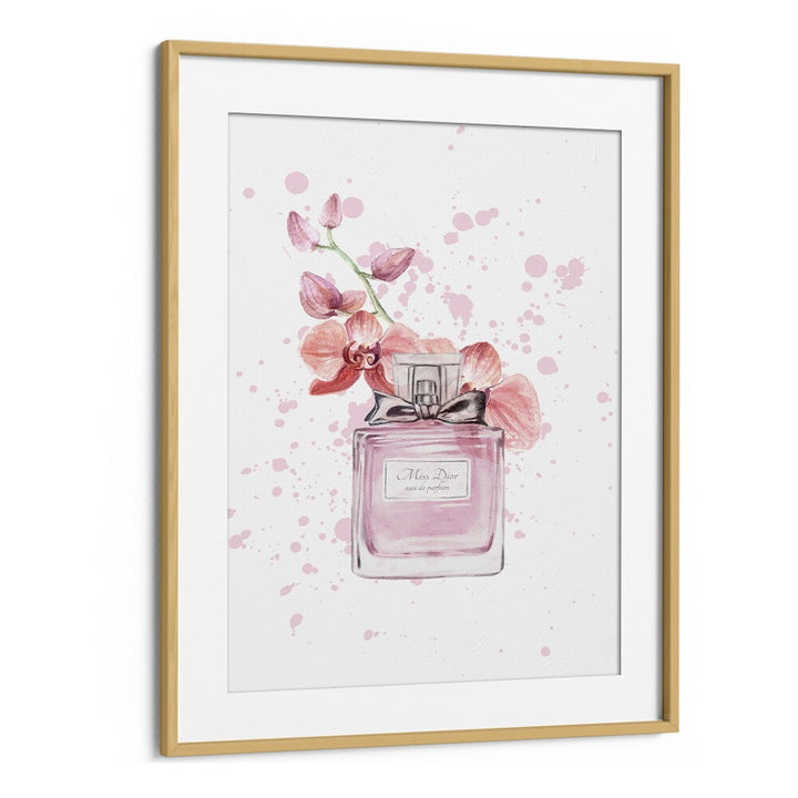 Miss Dior Perfume I Fashion Art Artwork in Oak Wood Frame With Mount