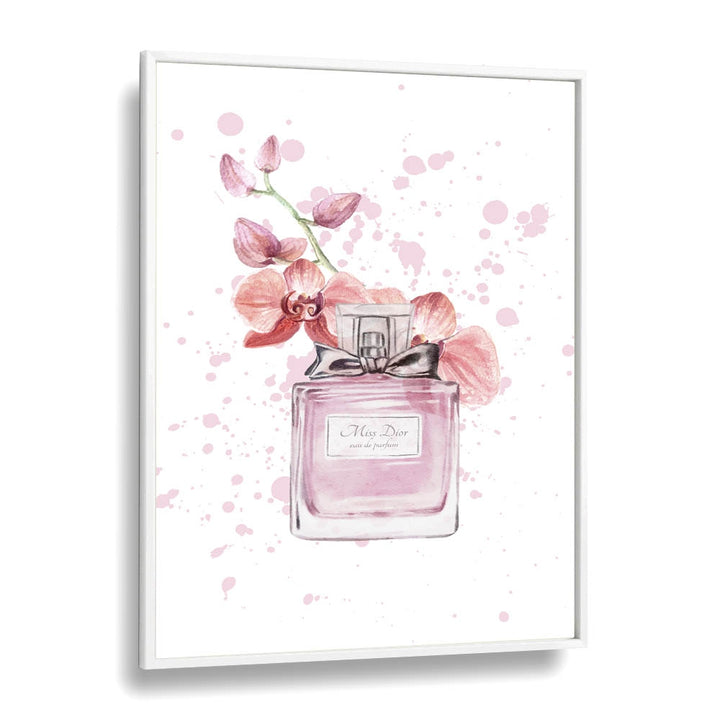 Miss Dior Perfume I Fashion art Artwork in White Plain Frame