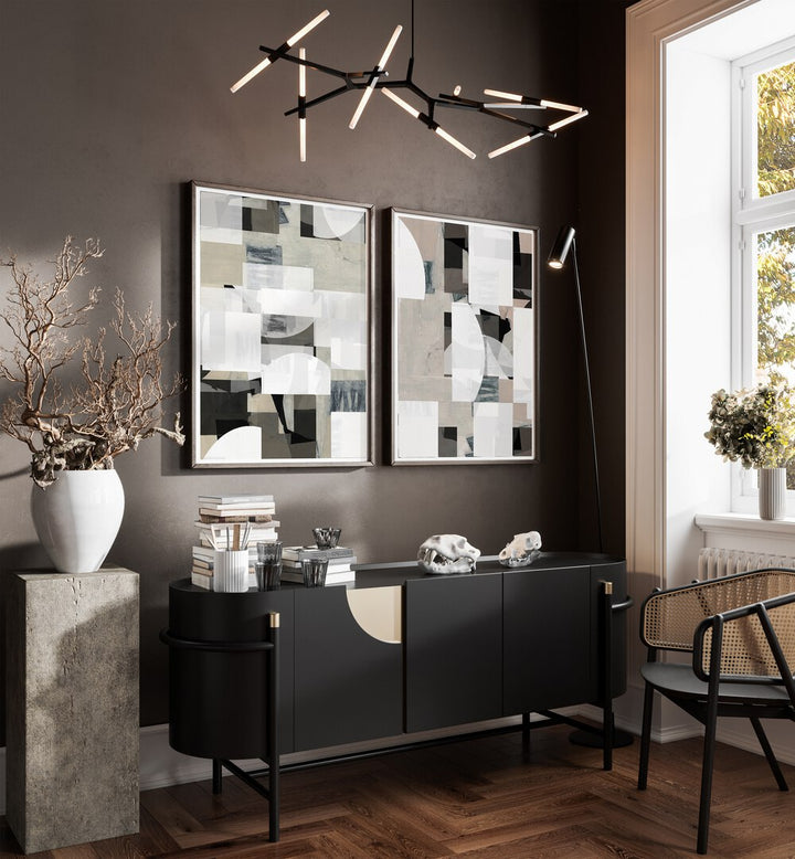 Enhance your decor with the MOCHA ABSTRACT COMPOSITION SET, SET OF 2 PAINTINGS for modern elegance.