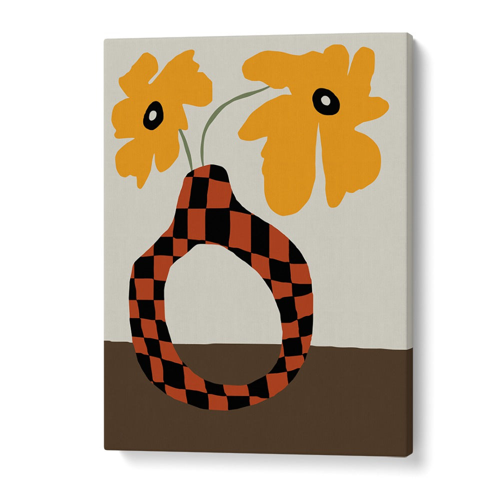 Modern Pottery And Flower, Botanical Art Paintings Artwork in Gallery Wrap