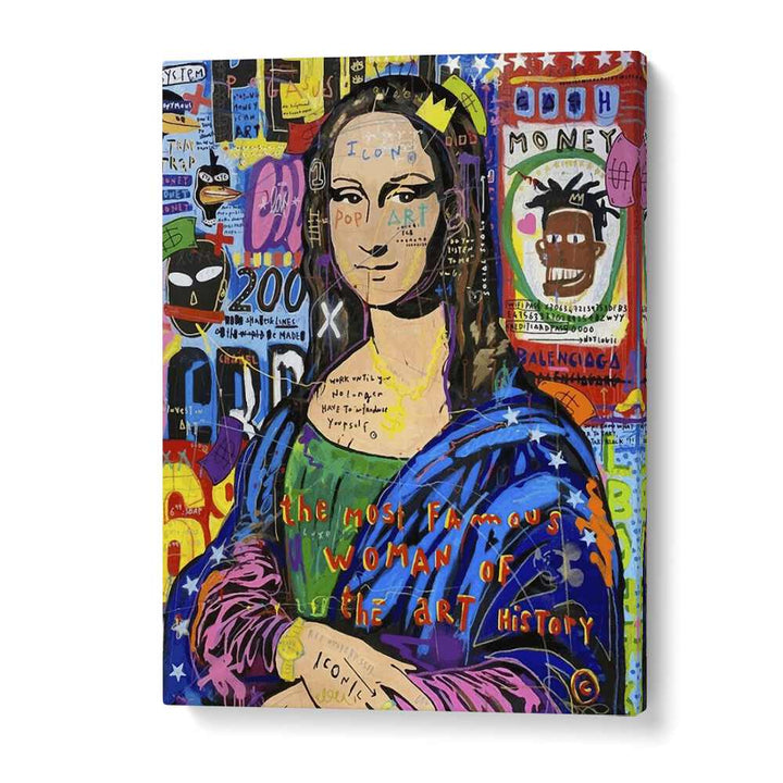 Vibrant MONALISA ICONIC, POP ART PAINTINGS, blending classic charm with modern aesthetics for a captivating space.