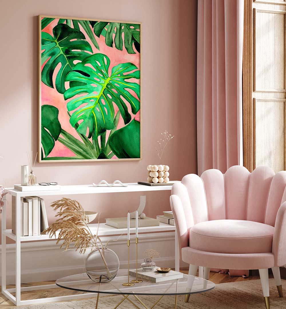 MONSTERA LARGE , FLORAL FLOWER PAINTINGS