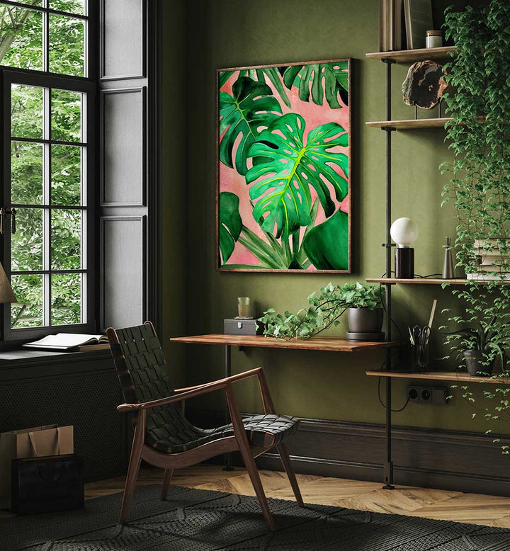MONSTERA LARGE , FLORAL FLOWER PAINTINGS