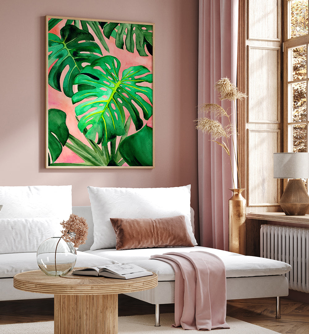 MONSTERA LARGE , FLORAL FLOWER PAINTINGS