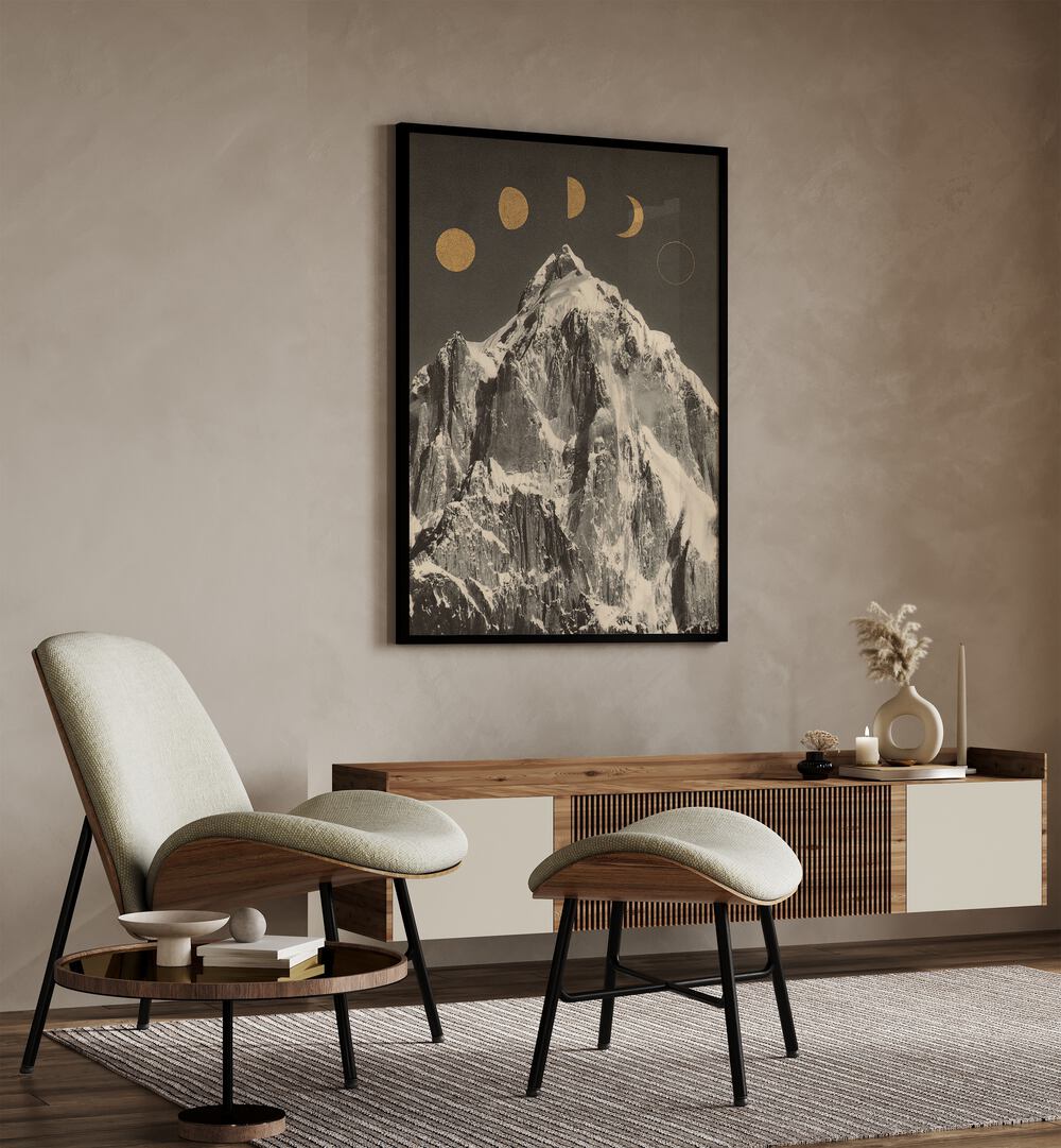 Transform your space with MOON PHASES, LANDSCAPE PAINTINGS by Florent Bodart, showcasing stunning cosmic beauty.