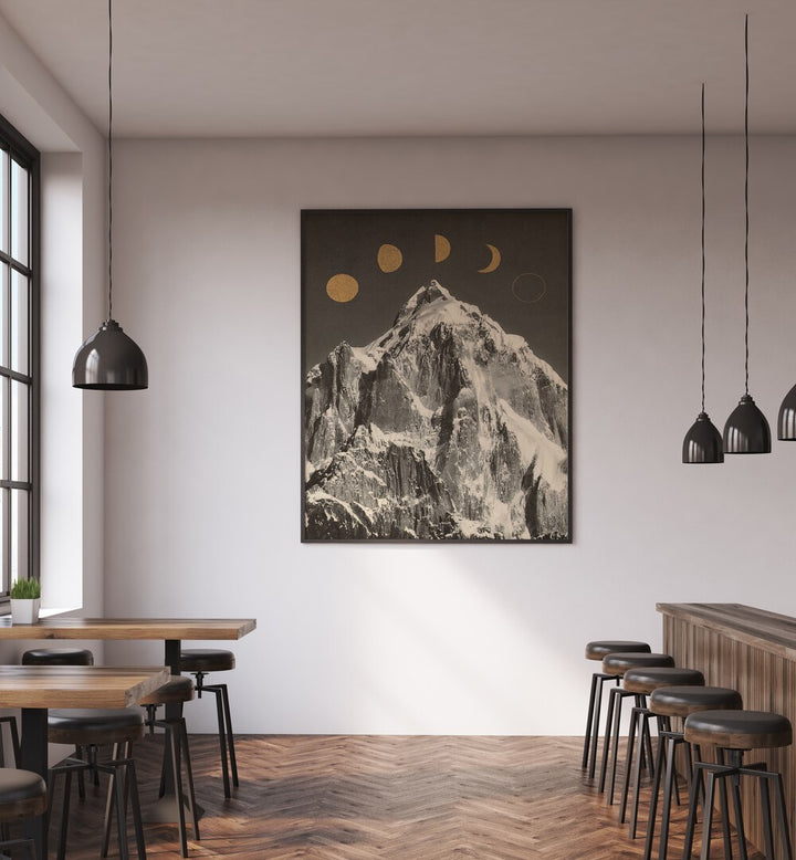 Stunning MOON PHASES, LANDSCAPE PAINTINGS by Florent Bodart, enhancing interiors with cosmic beauty and artistry.