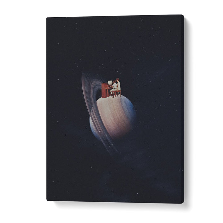 Surreal art print "MOONSHINE" by Space Rocket Art showcases a whimsical scene on a planet, enhancing your decor.