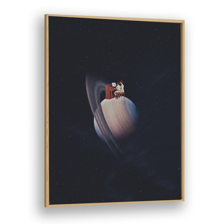MOONSHINE, SURREAL ART PRINTS by Space Rocket Art features a whimsical scene on a cosmic backdrop, perfect for decor.