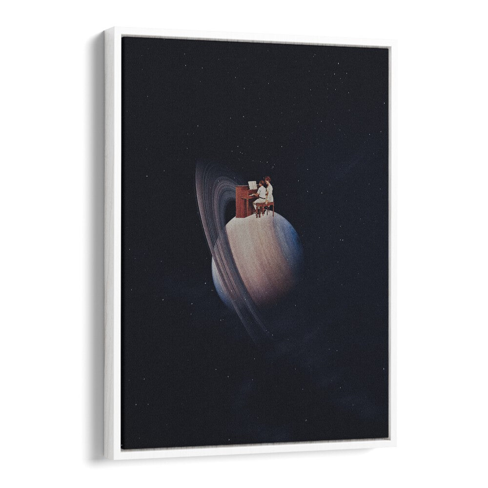 Surreal art print "MOONSHINE" by Space Rocket Art features a whimsical scene set in space. Perfect for unique decor.