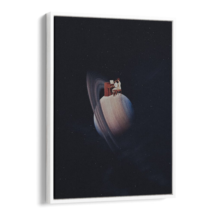 Surreal art print "MOONSHINE" by Space Rocket Art features a whimsical scene set in space. Perfect for unique decor.