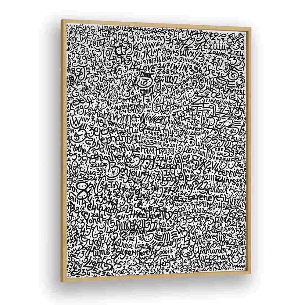 MOPI Doodle Art Paintings in a sleek oak frame, perfect for unleashing creativity and artistic expression.