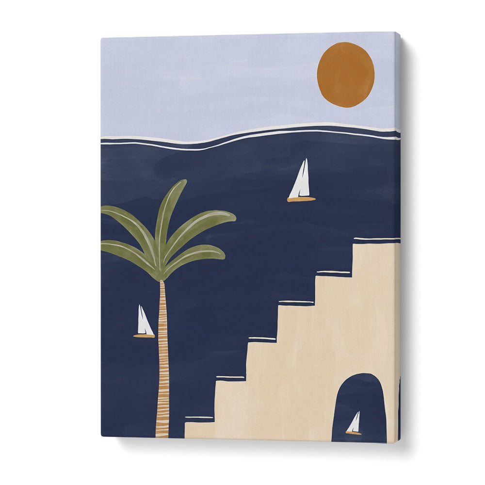 Elevate your space with MORACAN, BOHO ART PAINTINGS from Ivy Green, featuring a vibrant coastal scene.