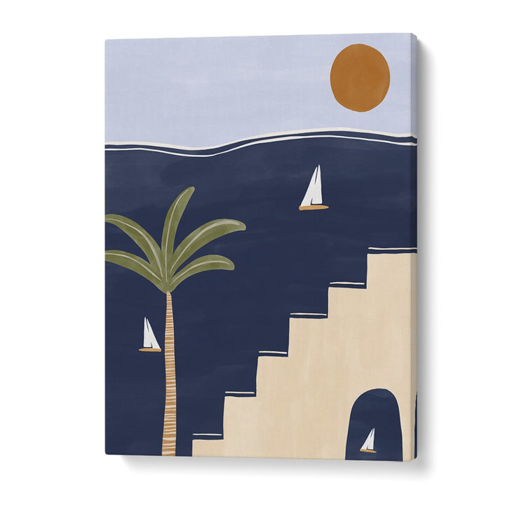 Elevate your space with MORACAN, BOHO ART PAINTINGS from Ivy Green, featuring a vibrant coastal scene.