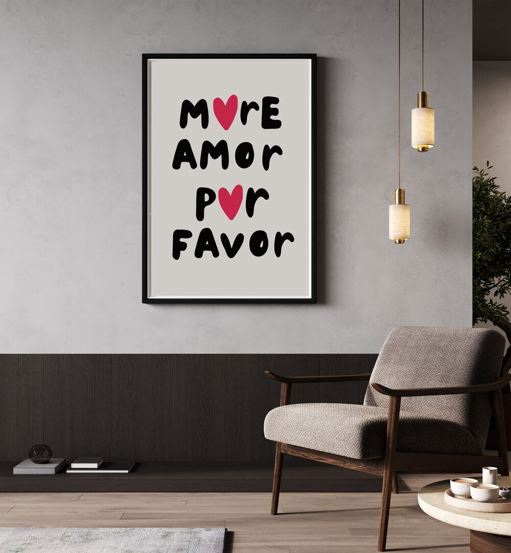 More Amor Fashion Art Artwork in Gallery Wrap Artwork Placed on a wall In A Living Room