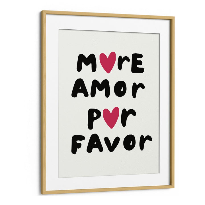 More Amor Fashion Art Artwork in Oak Wood Frame With Mount
