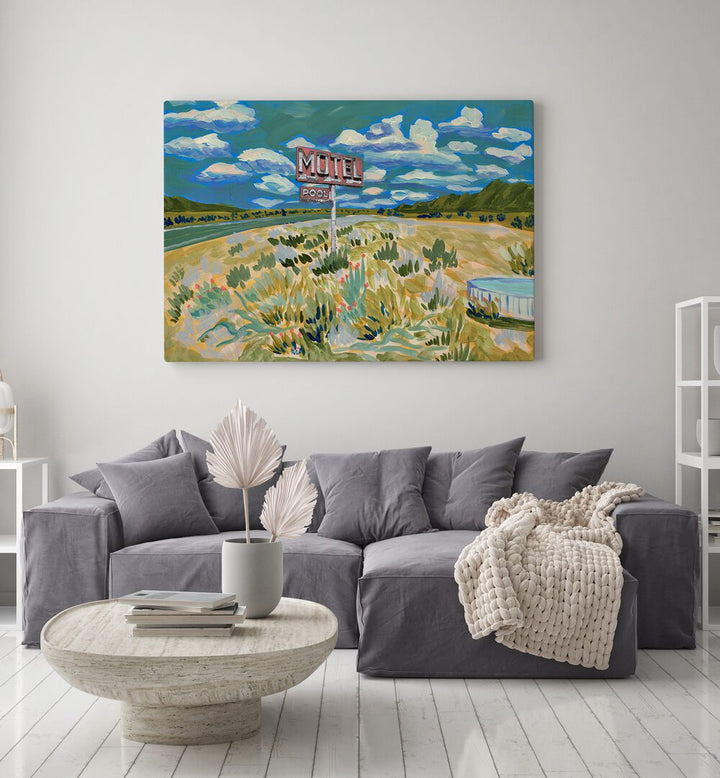 Vibrant MOTEL, LANDSCAPE PAINTINGS enhance your space with serene nature views, perfect for home or office decor.