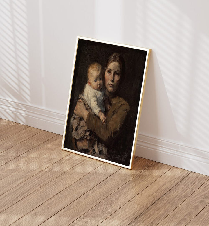 Heartwarming MOTHER AND CHILD, VINTAGE PAINTINGS by Gari Melchers, perfect for adding love to any space.