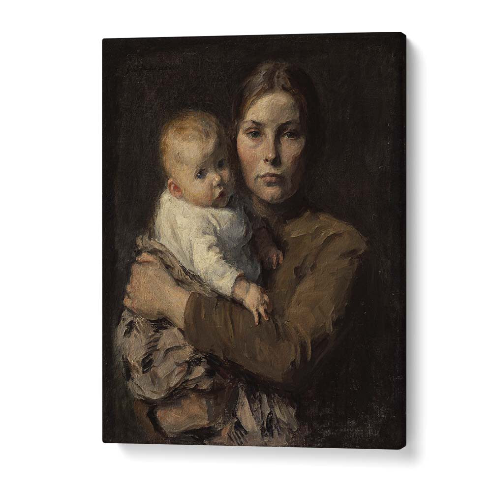 Heartwarming MOTHER AND CHILD, VINATGE PAINTINGS by Gari Melchers, perfect for home decoration and nurturing spaces.