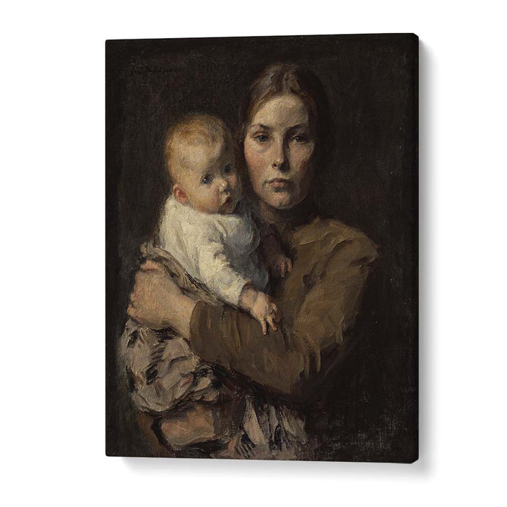 Heartwarming MOTHER AND CHILD, VINATGE PAINTINGS by Gari Melchers, perfect for home decoration and nurturing spaces.