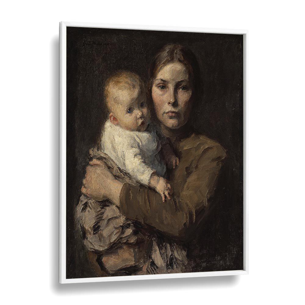 Heartwarming MOTHER AND CHILD, VINTAGE PAINTINGS by Gari Melchers, perfect for enhancing your home decor.