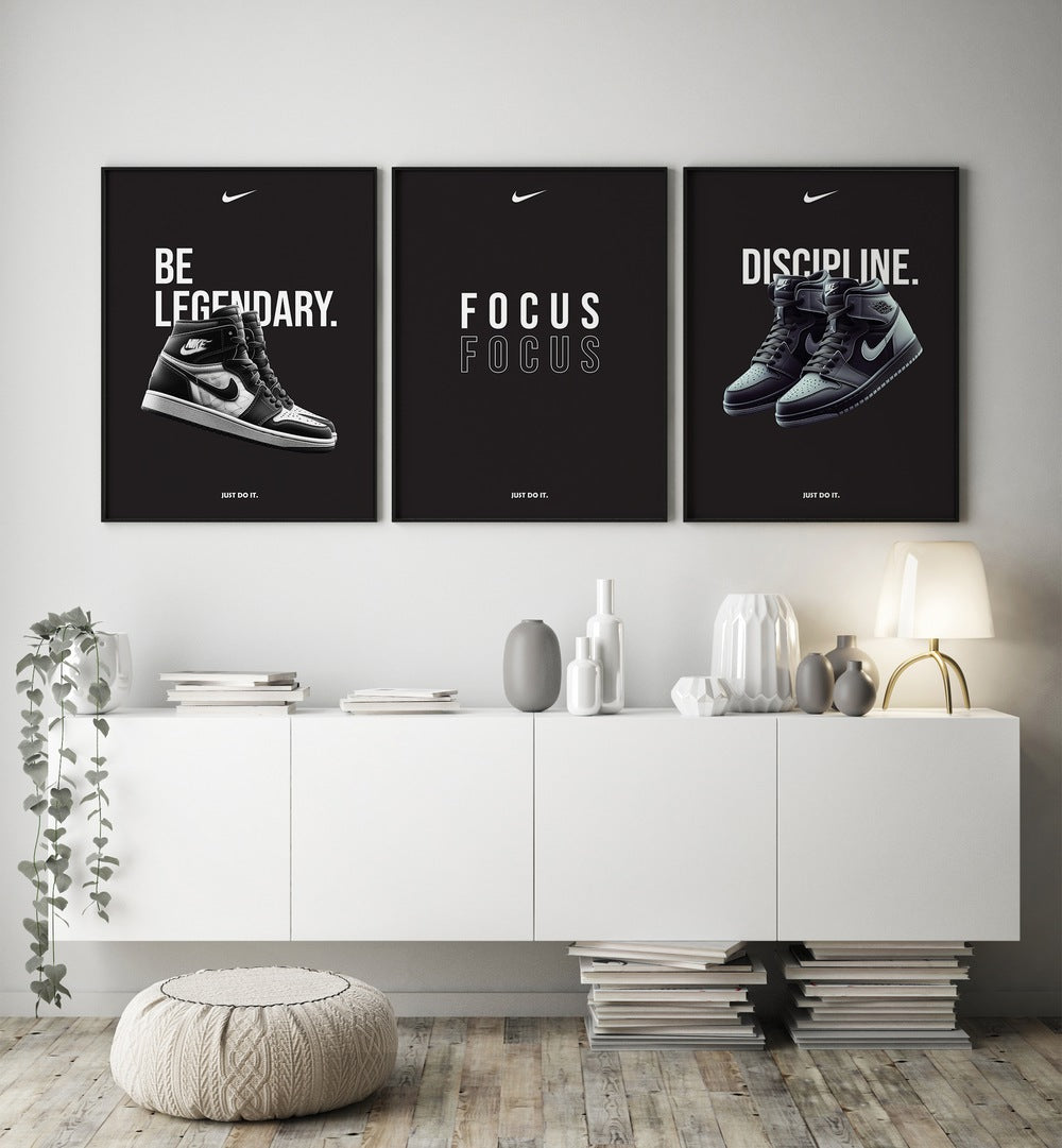 Transform your space with the MOTIVATIONAL FOCUS SET, SET OF 3 PAINTINGS, featuring inspiring bold designs.