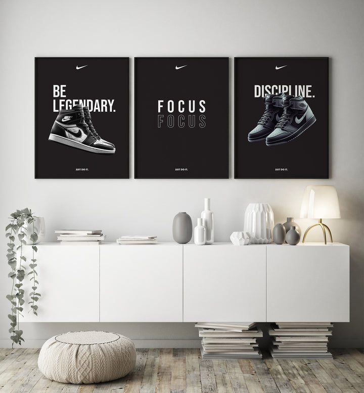Transform your space with the MOTIVATIONAL FOCUS SET, SET OF 3 PAINTINGS, featuring inspiring bold designs.