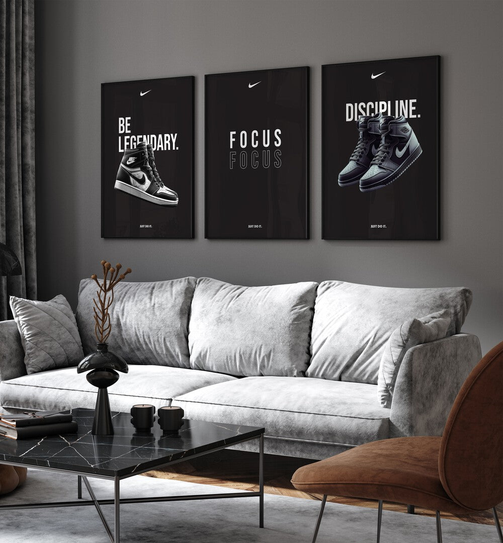 Elevate your space with the MOTIVATIONAL FOCUS SET, SET OF 3 PAINTINGS featuring bold designs and inspiring messages.