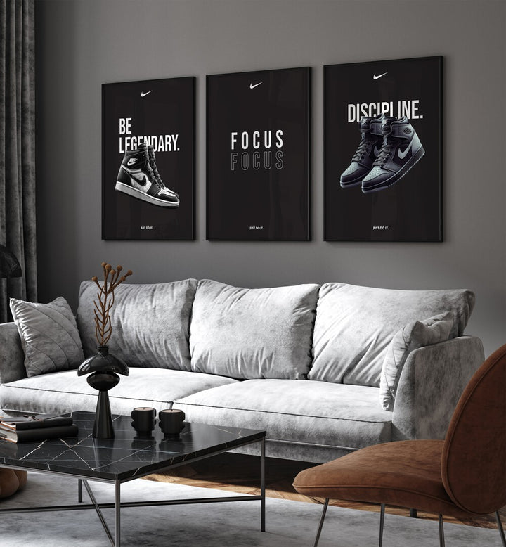 Elevate your space with the MOTIVATIONAL FOCUS SET, SET OF 3 PAINTINGS featuring bold designs and inspiring messages.