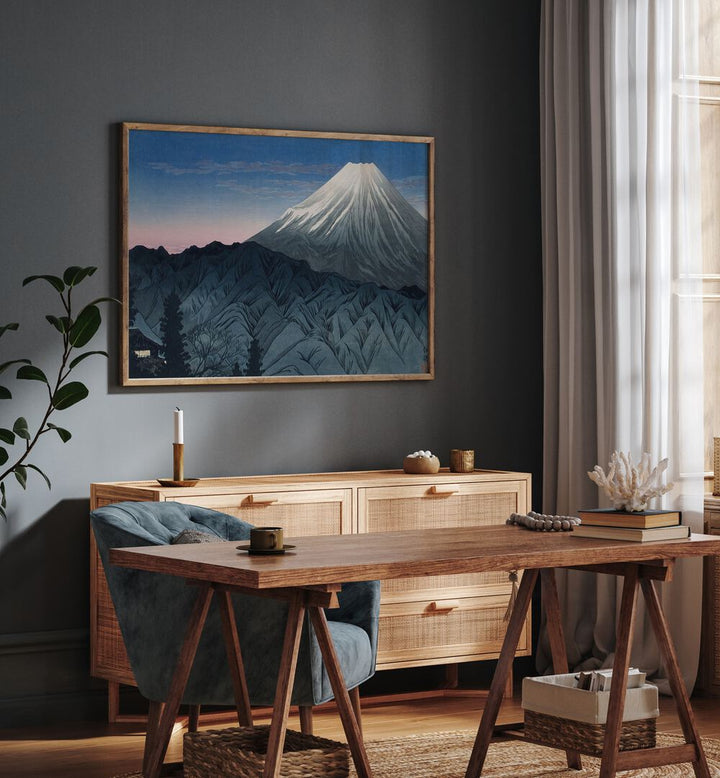 Stunning MOUNT FUJI, JAPANESE PAINTINGS showcasing the iconic mountain's beauty in a serene interior setting.
