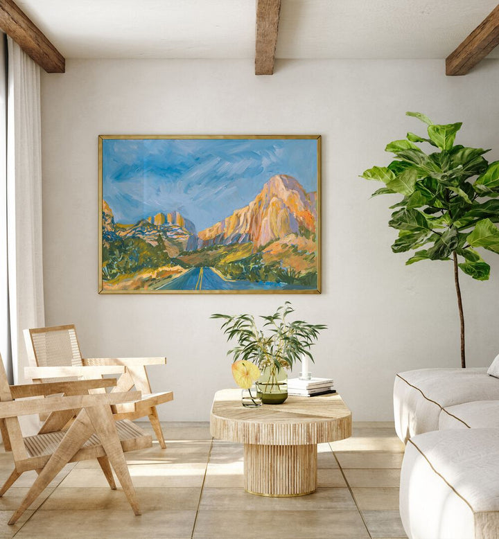 Stunning MOUNTAIN ROAD, LANDSCAPE PAINTINGS transforming spaces with serene beauty and majestic mountain views.
