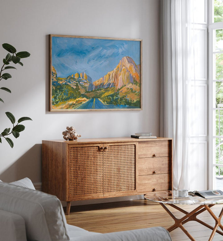 Bright and inviting MOUNTAIN ROAD, LANDSCAPE PAINTINGS enhance any living space with serene natural beauty.